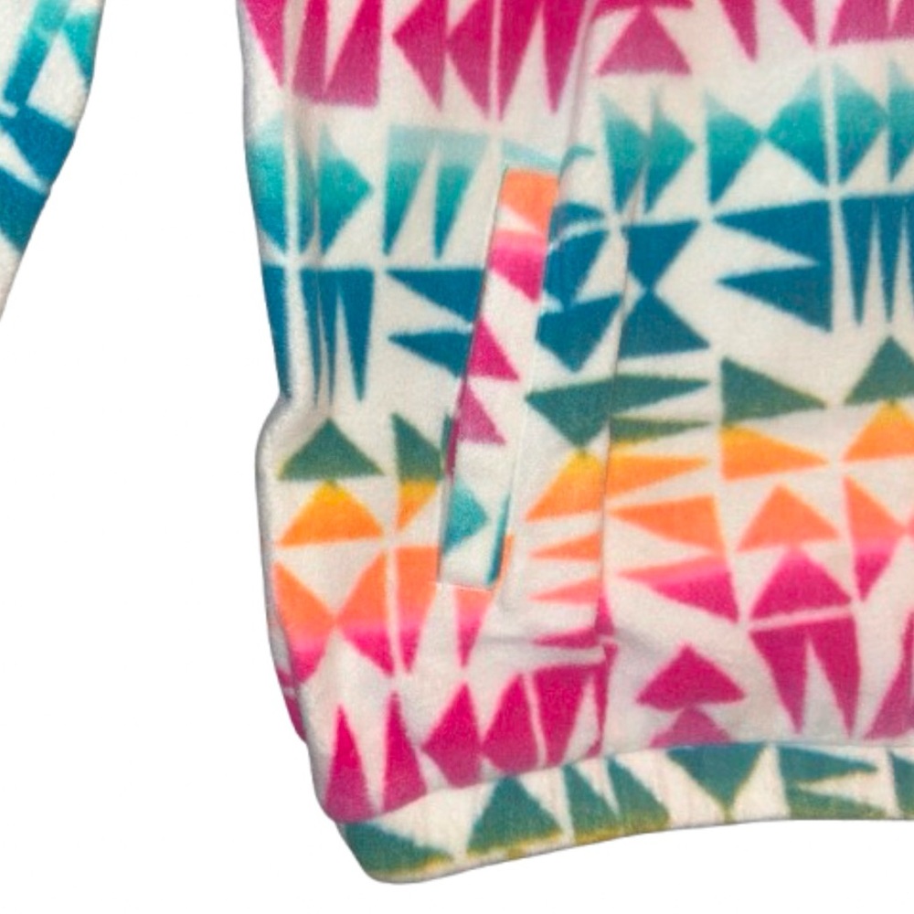 SO Girls Size XL Quarter Zip Colorful Geometric Fleece Pullover - Picture 5 of 11